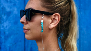 blue beaded sunglasses cord