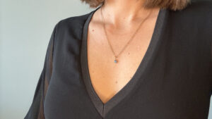 birthstone necklace june on model