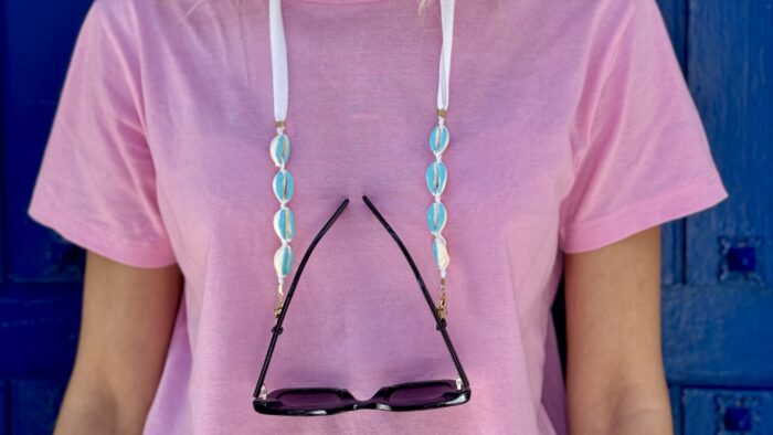 blue shell sunglasses cord schelp brillenkoord